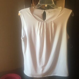 Calvin Klein Sleeveless White Blouse Size 10 barely  worn